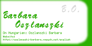 barbara oszlanszki business card